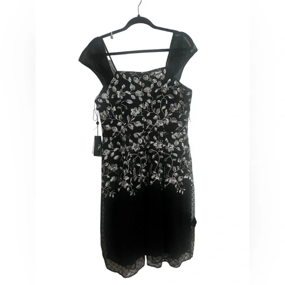 Adrianna Papell Border embroidery midi dress size 12 - Picture 5 of 13